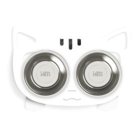 Anti-falling Cat Dog Feeding Water Bowl (Option: White-Style2)