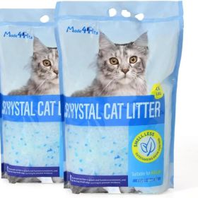 Crystal Cat Litter For Pets, No Caking, Odor Control, Light Weight, Low Dust, Easy To Use (Option: Unscented-2Pack)