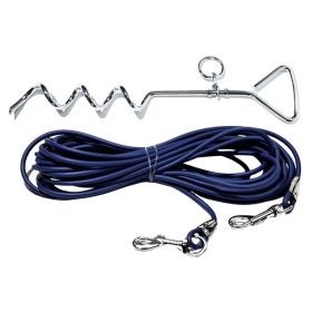 Ground Stake Fixed Dog Leash Allows Your Beloved Dog To Play More Freely (Option: Navy blue-9M)
