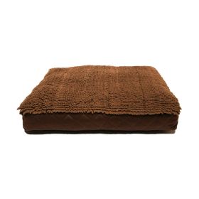 DGS Pet Products Dirty Dog Rectangle Bed Medium Brown 26" x 34" x 4" (Color: Brown, size: large)