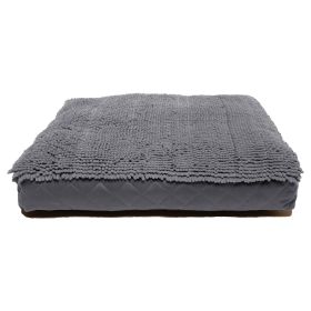 DGS Pet Products Dirty Dog Rectangle Bed Medium Brown 26" x 34" x 4" (Color: Cool Grey, size: Extra Large)