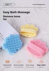 Dog Bath Brush,Pet Bath Comb Brush Soothing Massage Rubber Comb,Pet bathing brush (Color: Light Yellow)