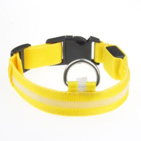 LED Luminous Pet Dog Collar Night (Option: Yellow Light-Rechargeable M)